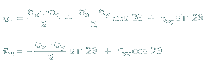 Deriving equations for Mohr's circle